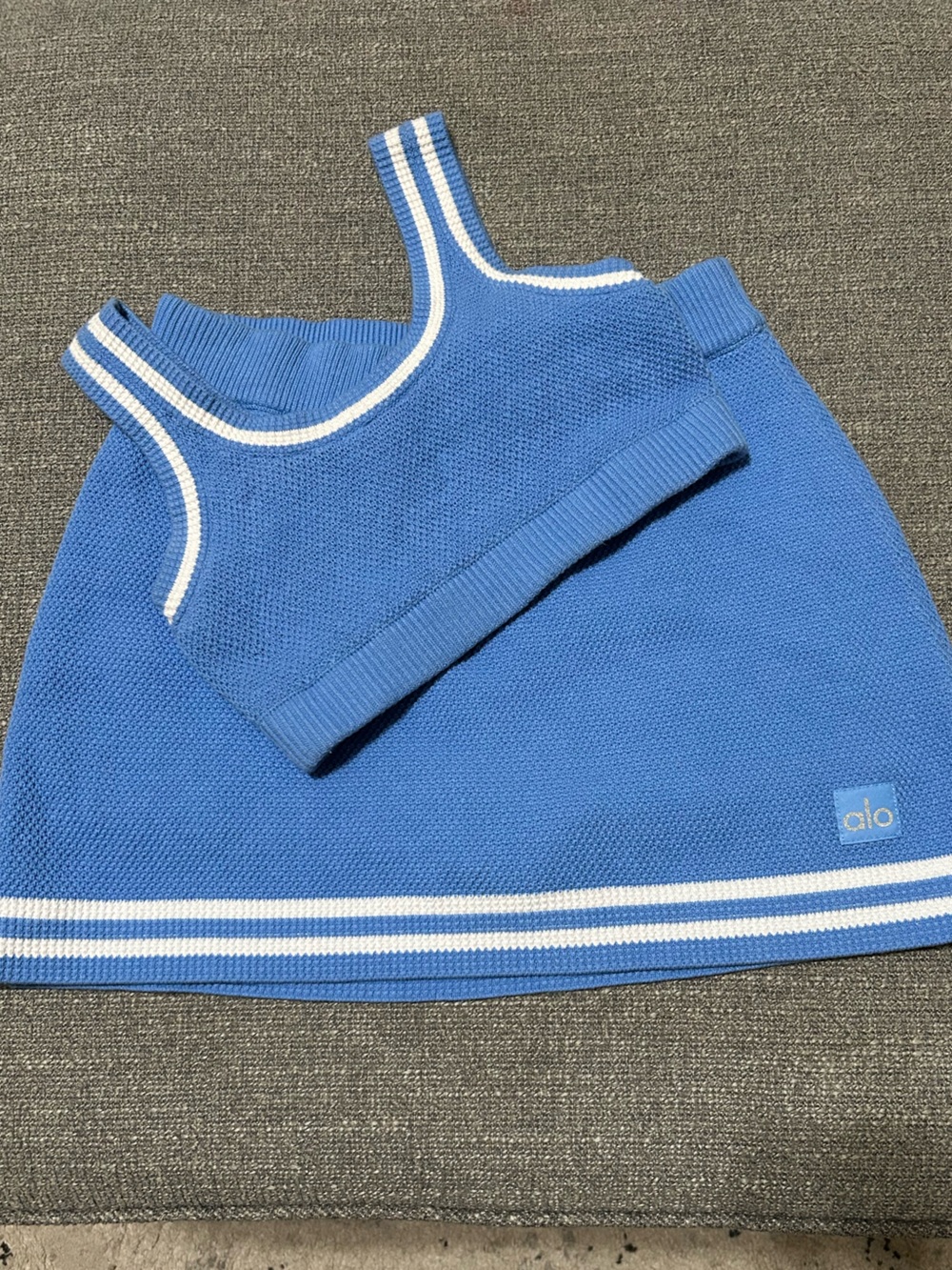 Alo Tennis Club Knit Skirt and Bra Set